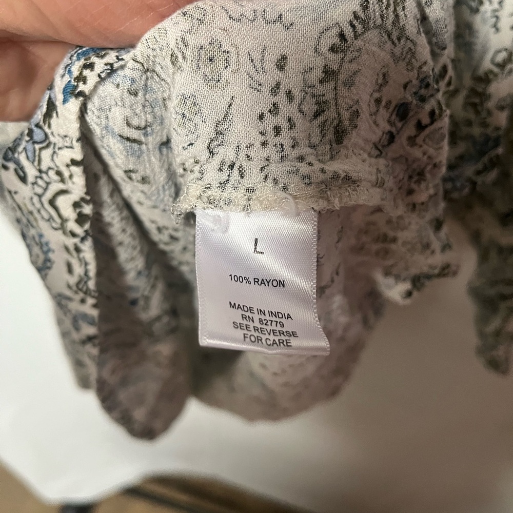 Westport Women's Blue and White Paisley Blouse - Picture 3 of 4